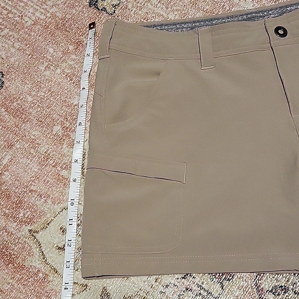 The North Face Tan Women's Polyester Elastane Zip Front 5 Pocket Shorts - Size 6 - Picture 6 of 11